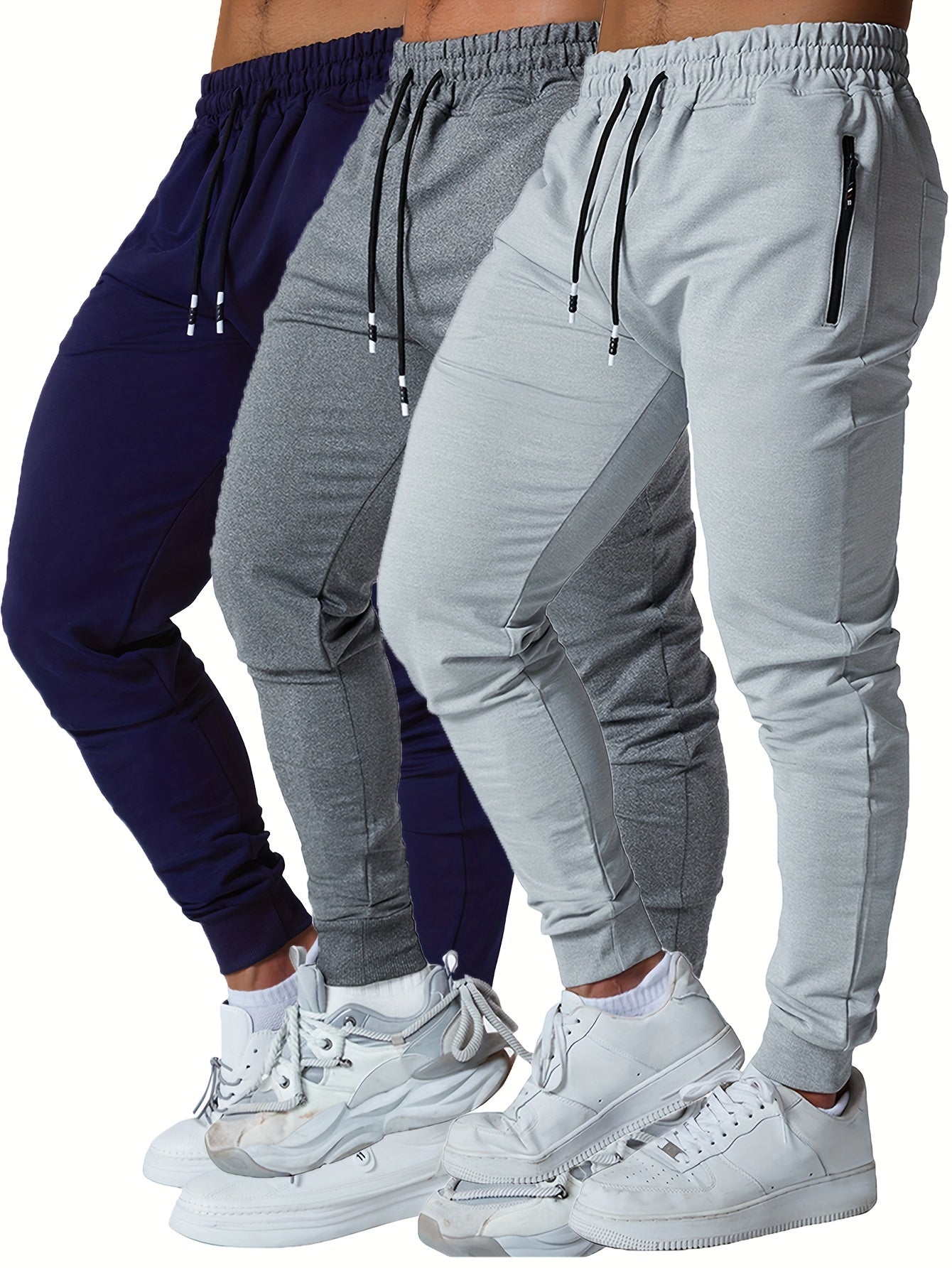 Men’s Tapered Athletic Sweatpants – 3-Piece Set