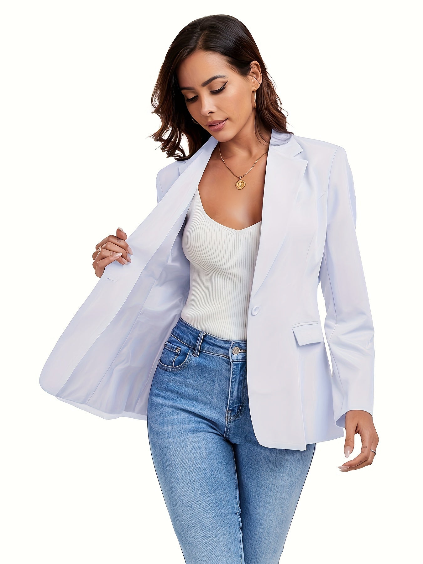 Single Button Office Work Blazer