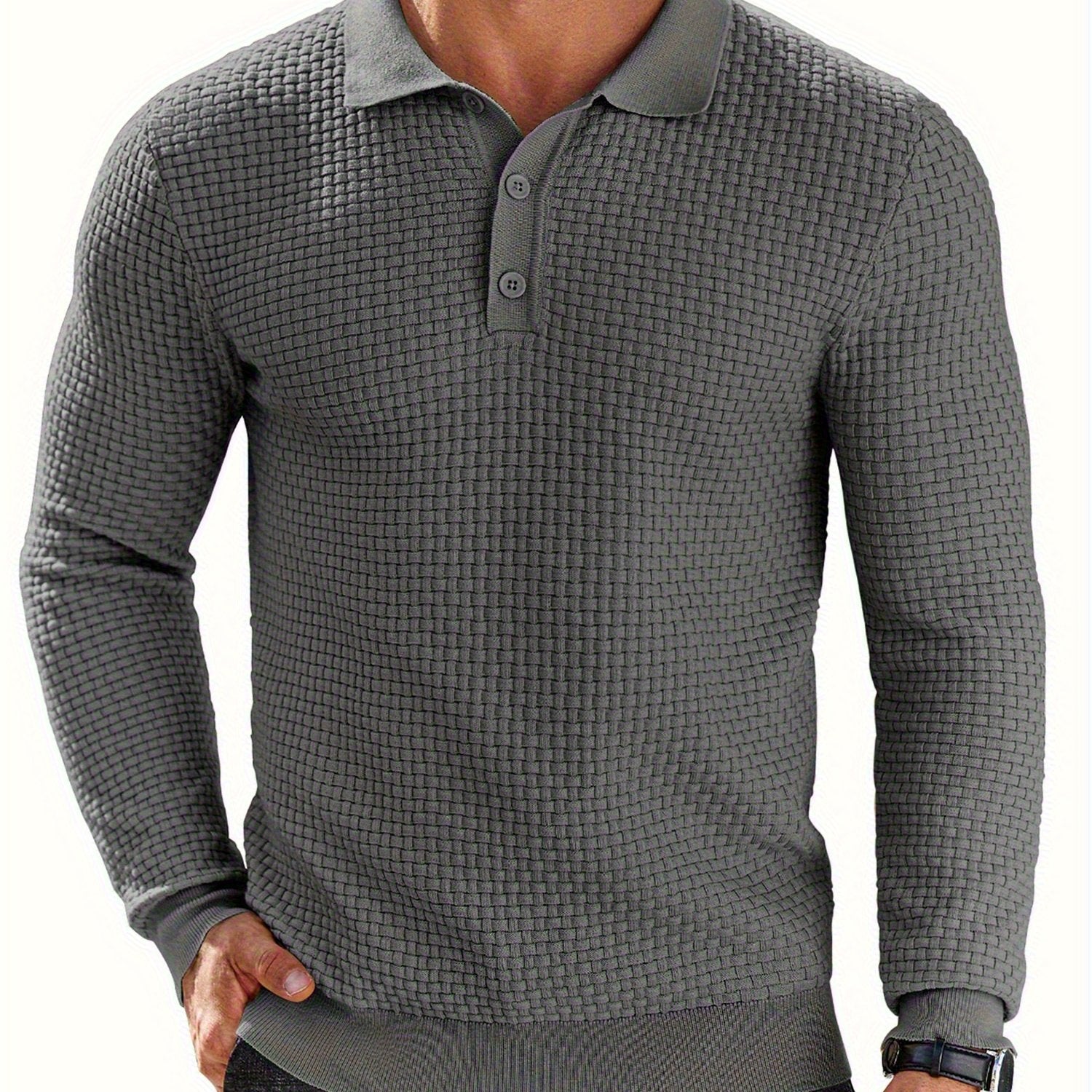 Lightweight Knit Long Sleeve Polo