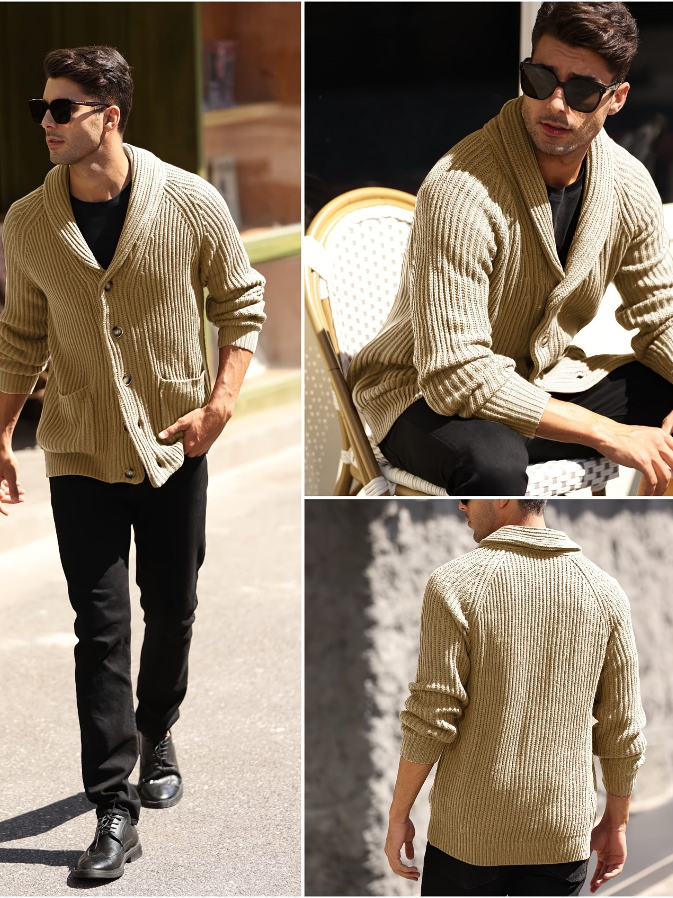 Shawl Cable Knit Cardigan