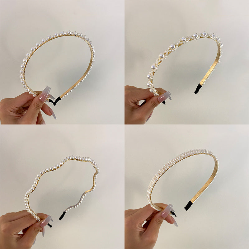 Vintage Faux Pearl Headband Set