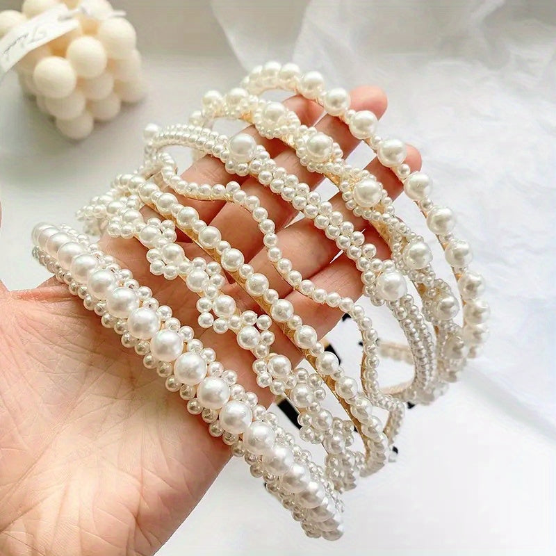 Vintage Faux Pearl Headband Set