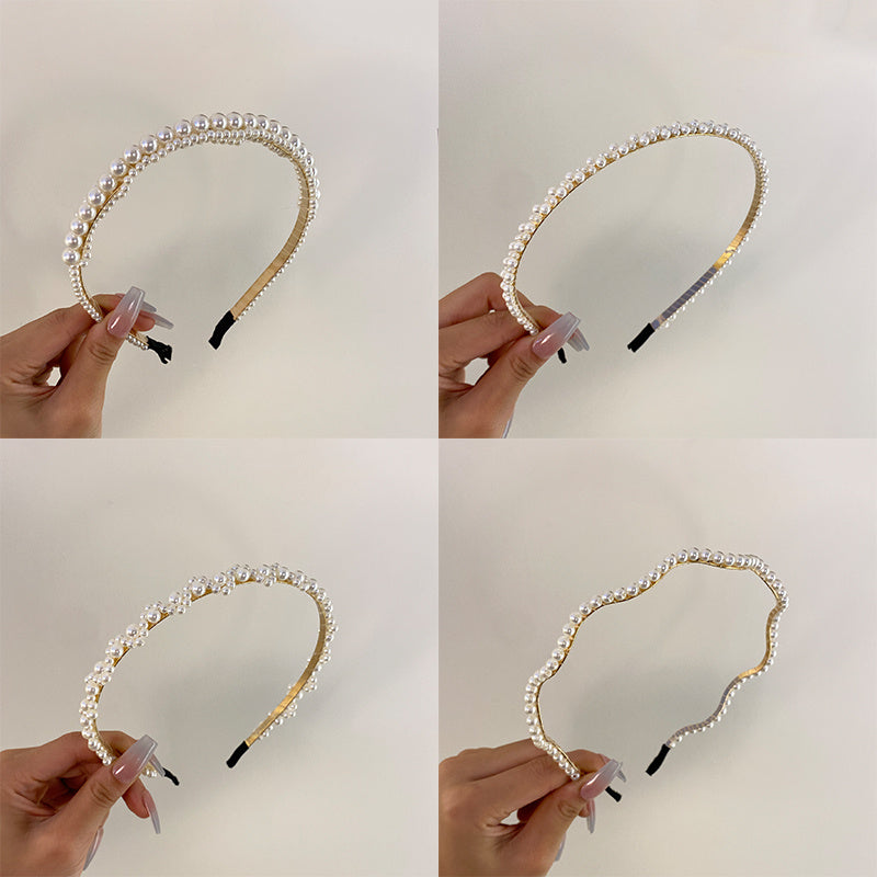 Vintage Faux Pearl Headband Set