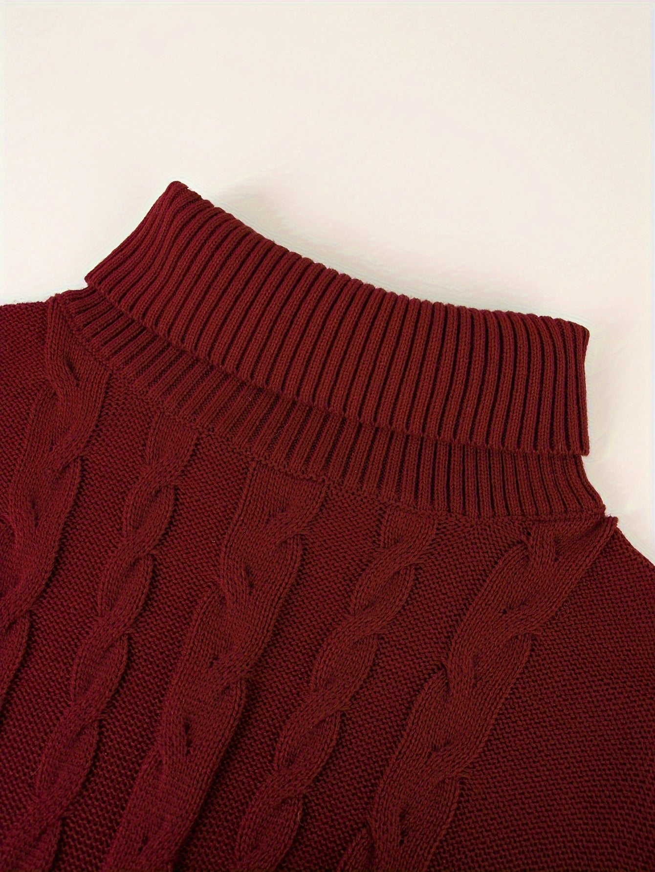 Pocket Cable Turtleneck Sweater
