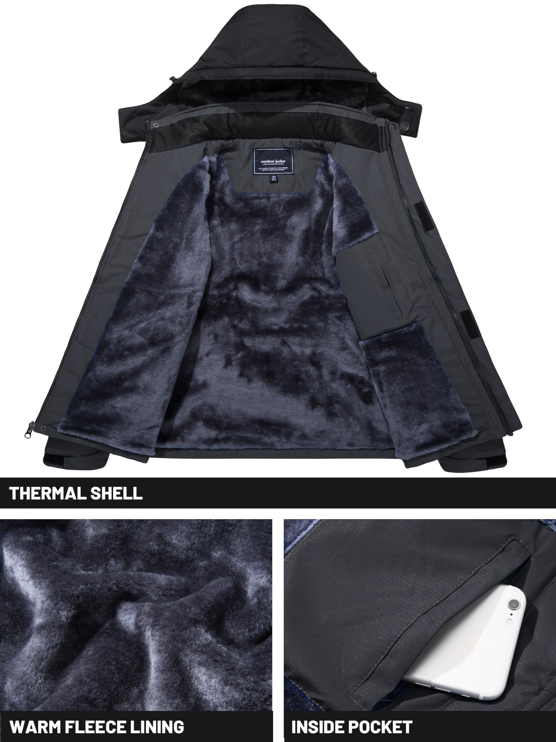 Men’s Fleece-Lined Winter Ski Jacket