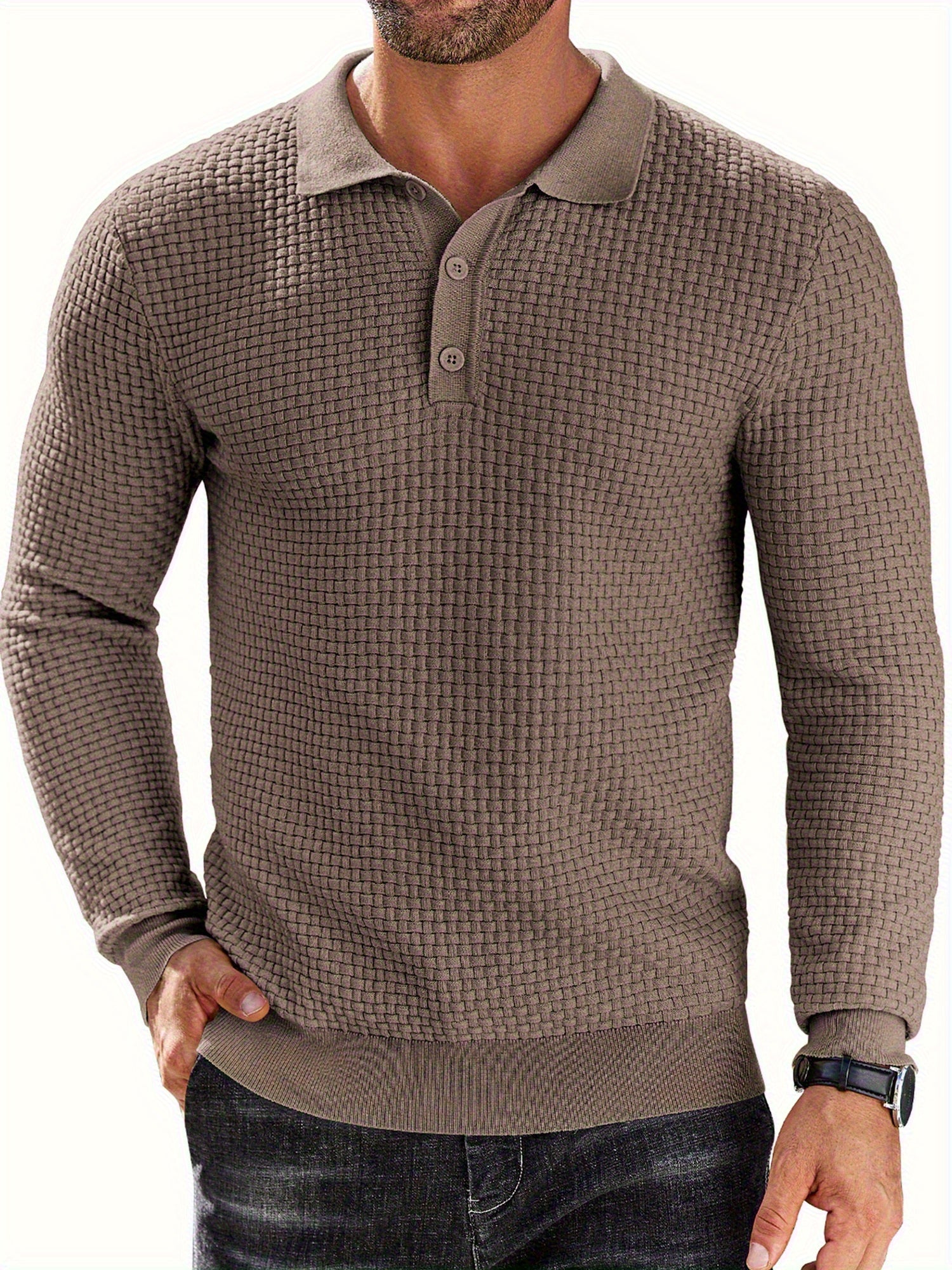 Lightweight Knit Long Sleeve Polo