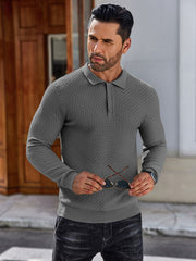 Lightweight Knit Long Sleeve Polo