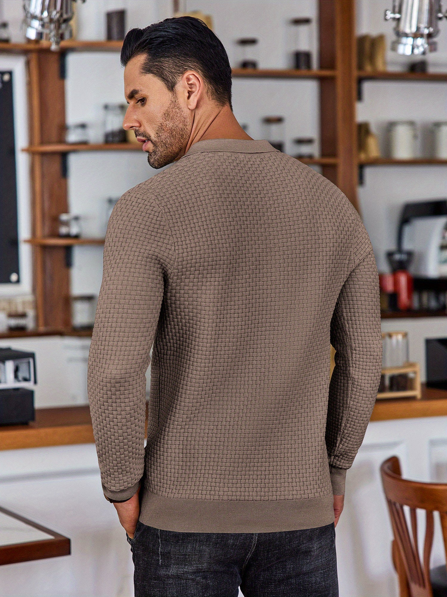 Lightweight Knit Long Sleeve Polo