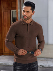 Lightweight Knit Long Sleeve Polo