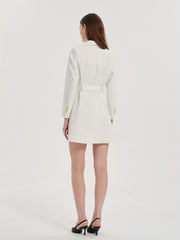 Chic Belted Lapel Blazer Womens