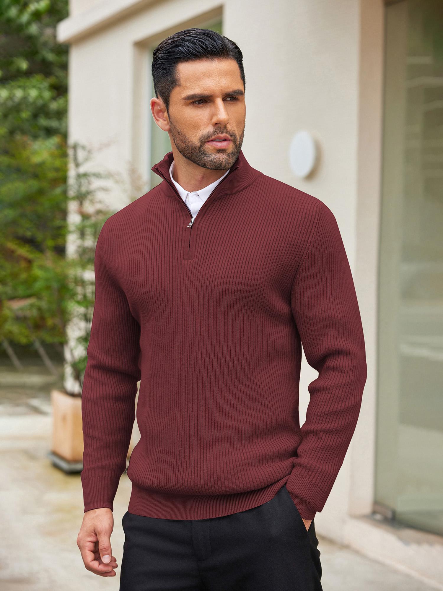 Slim Zip Knit Pullover