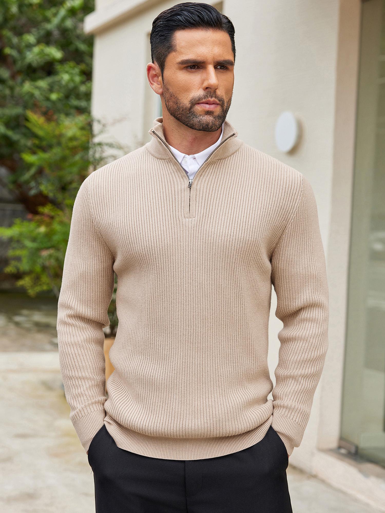 Slim Zip Knit Pullover
