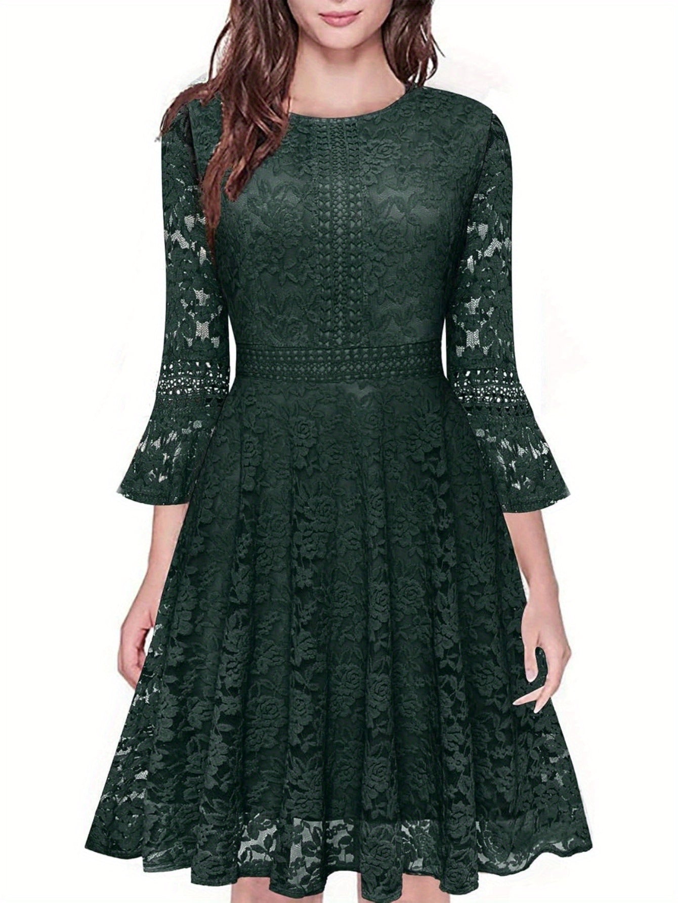 Vintage Lace Fit Flare Dress