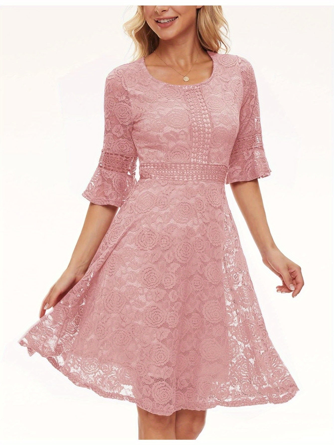 Vintage Lace Fit Flare Dress