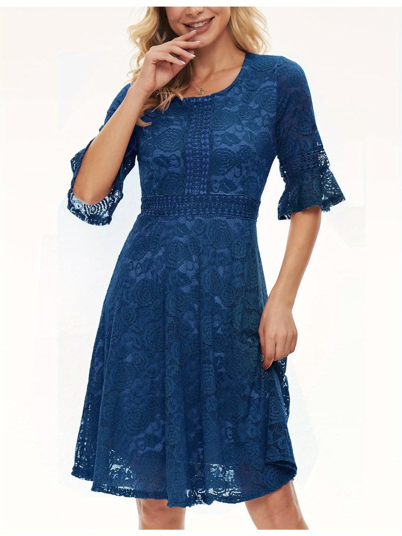 Vintage Lace Fit Flare Dress