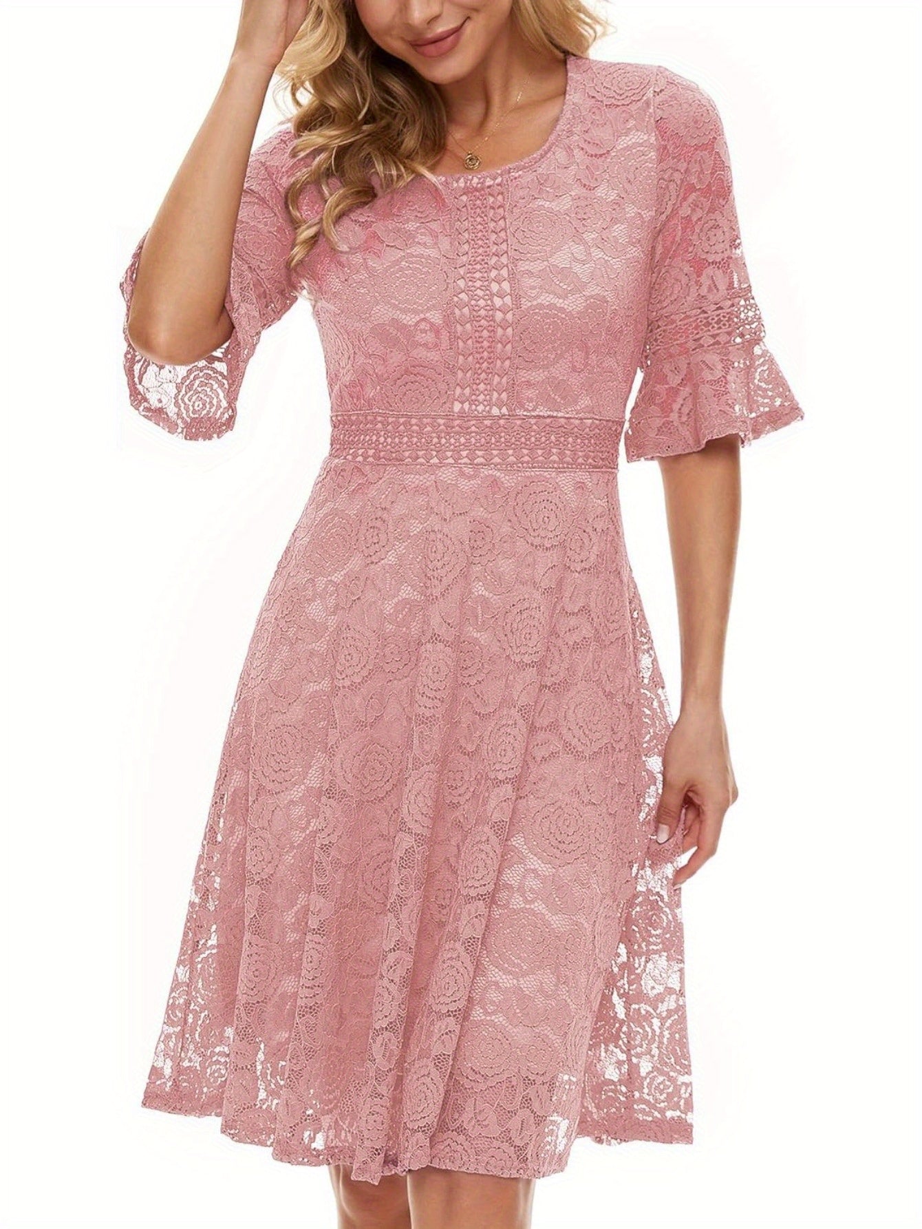 Vintage Lace Fit Flare Dress