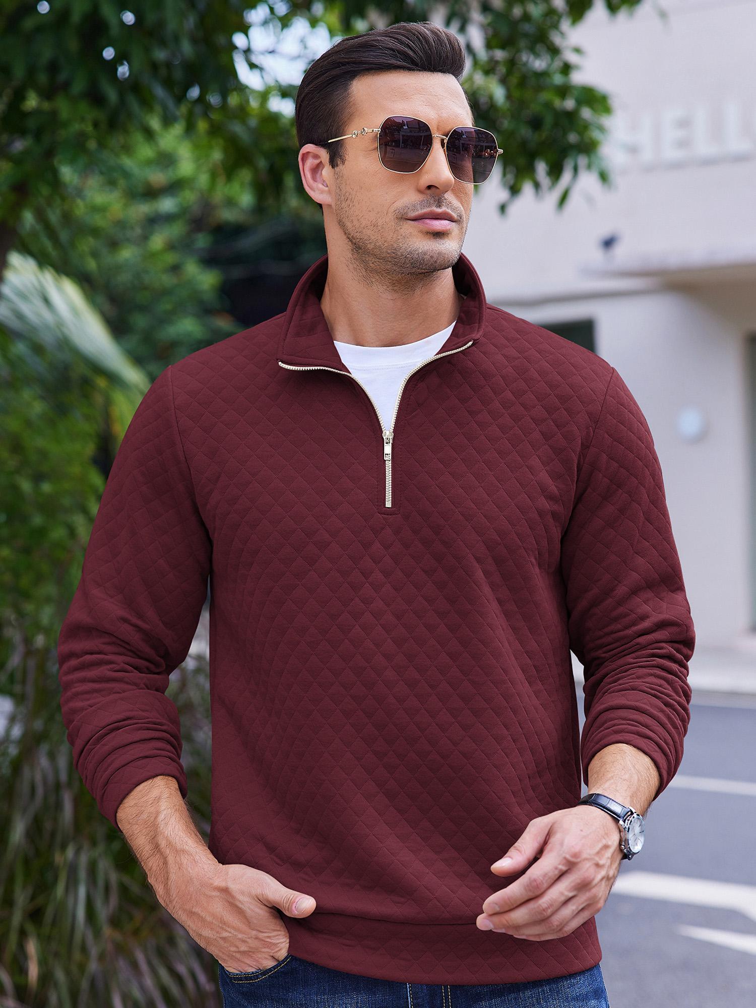 Zip Jacquard Knit Pullover