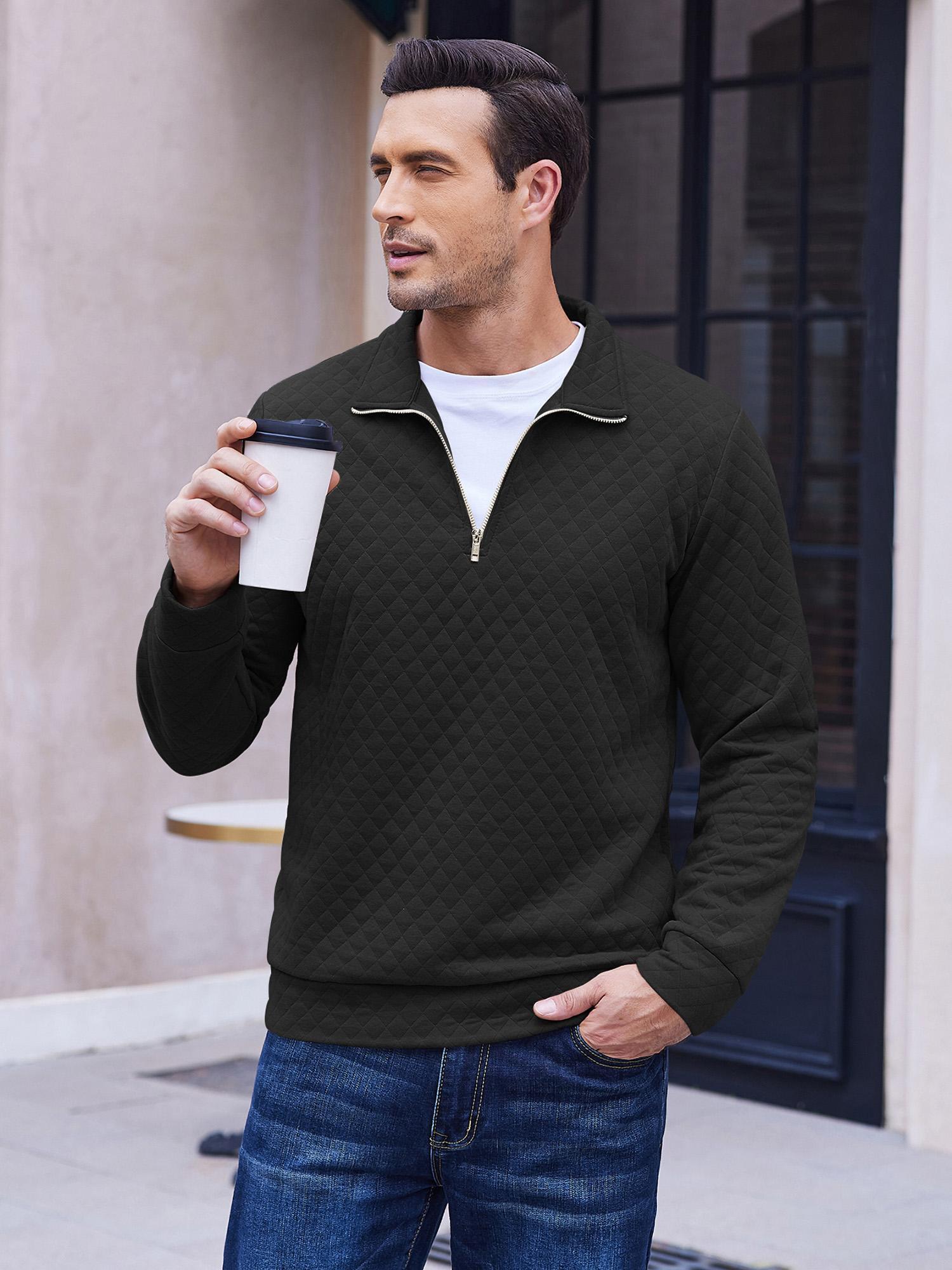 Zip Jacquard Knit Pullover