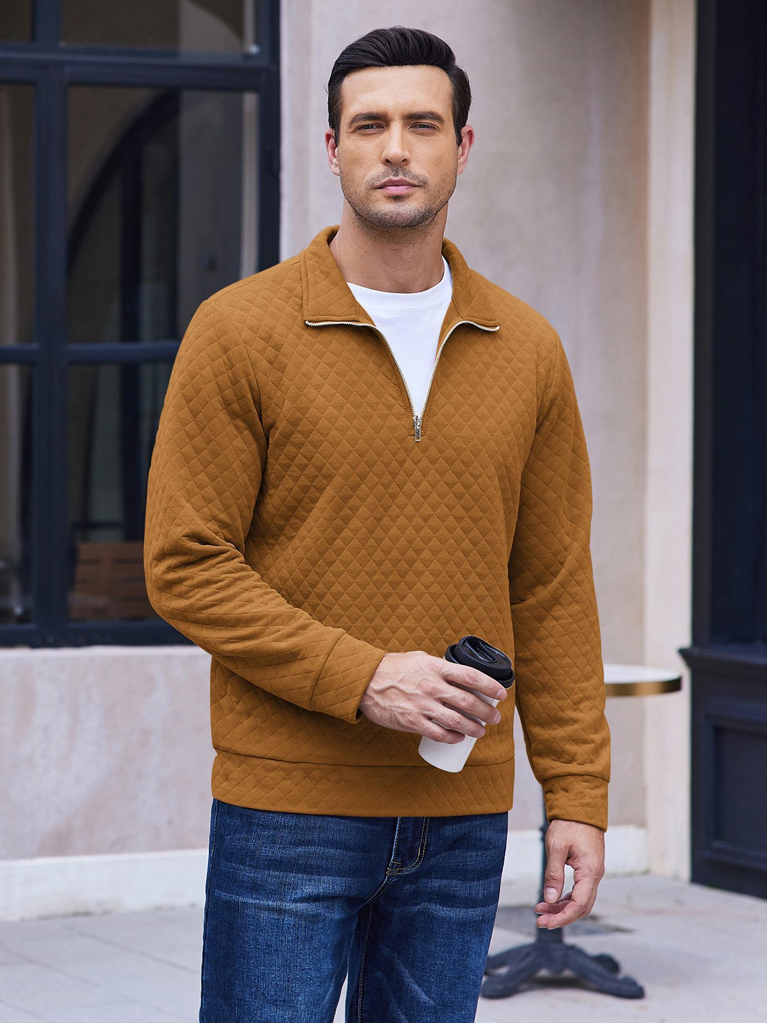 Zip Jacquard Knit Pullover