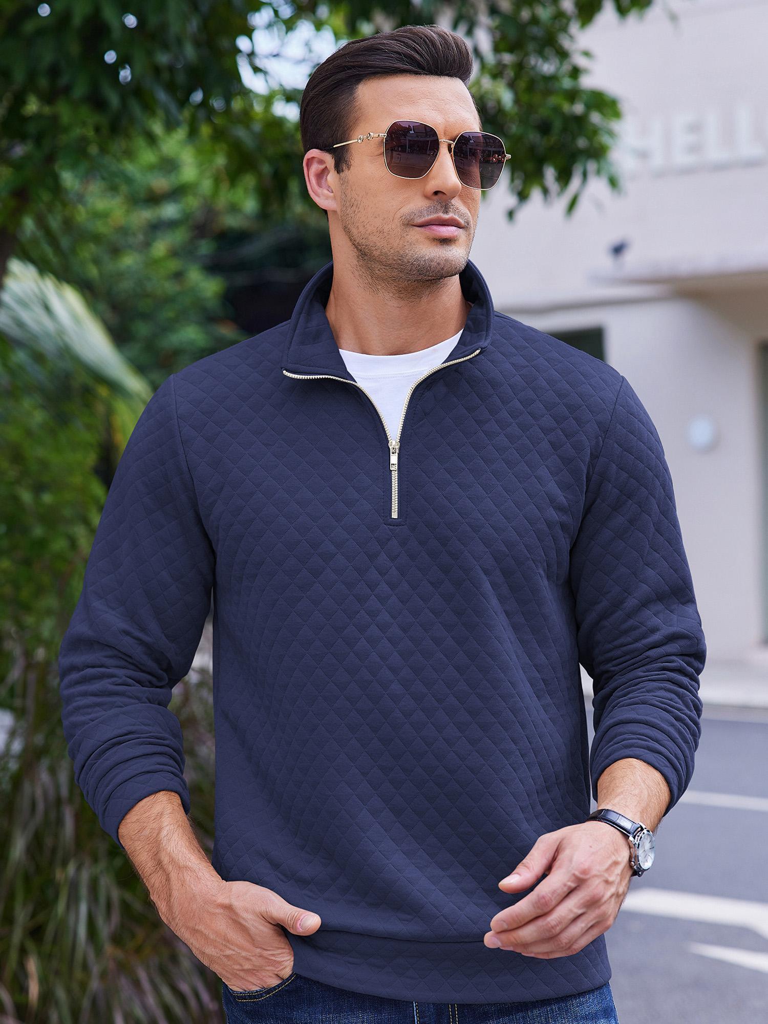 Zip Jacquard Knit Pullover