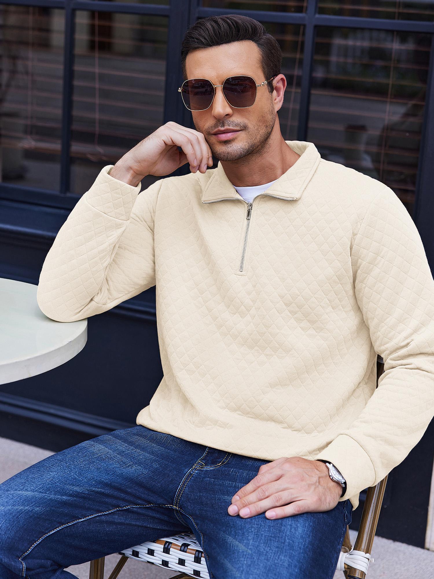 Zip Jacquard Knit Pullover