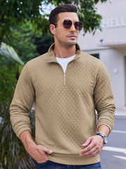 Zip Jacquard Knit Pullover