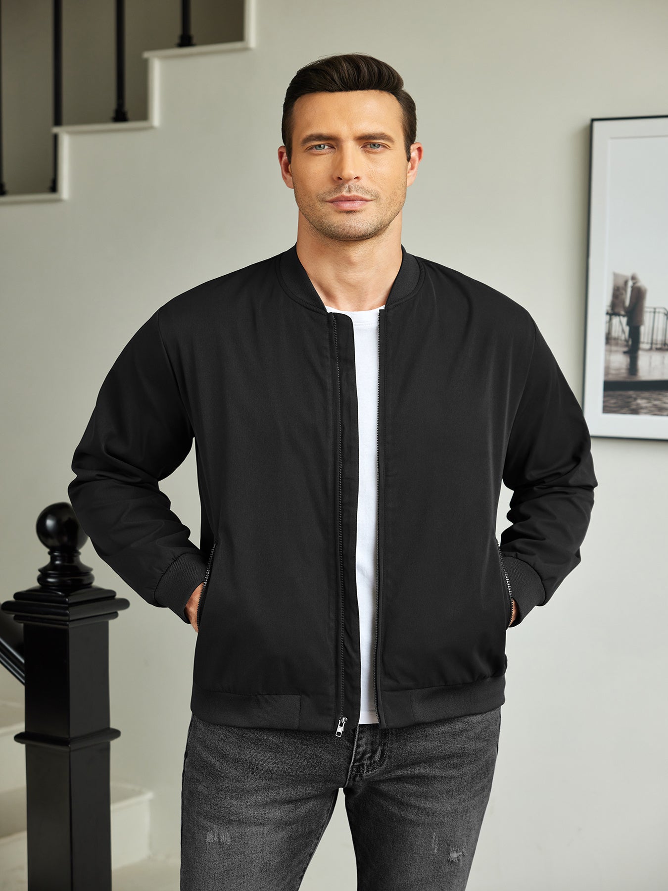 Men’s Lightweight Casual Flight Bomber Jacket