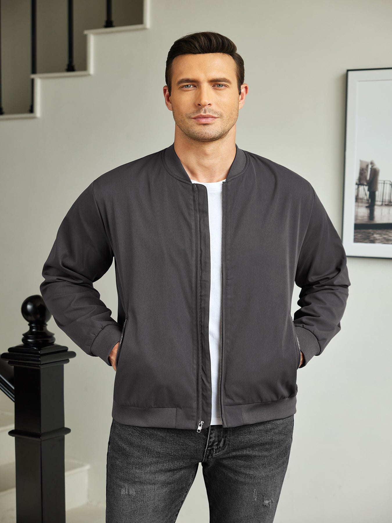 Men’s Lightweight Casual Flight Bomber Jacket