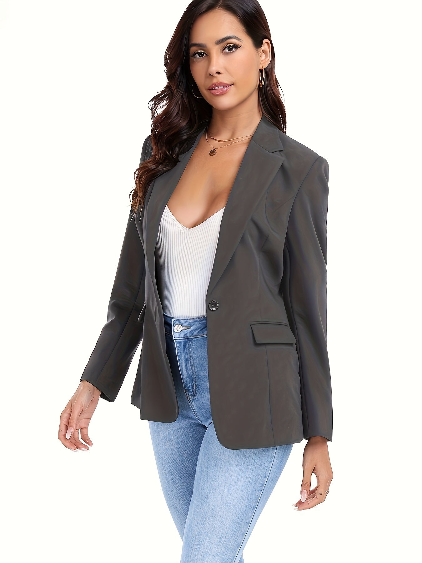 Single Button Office Work Blazer