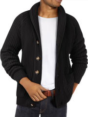 Shawl Cable Knit Cardigan