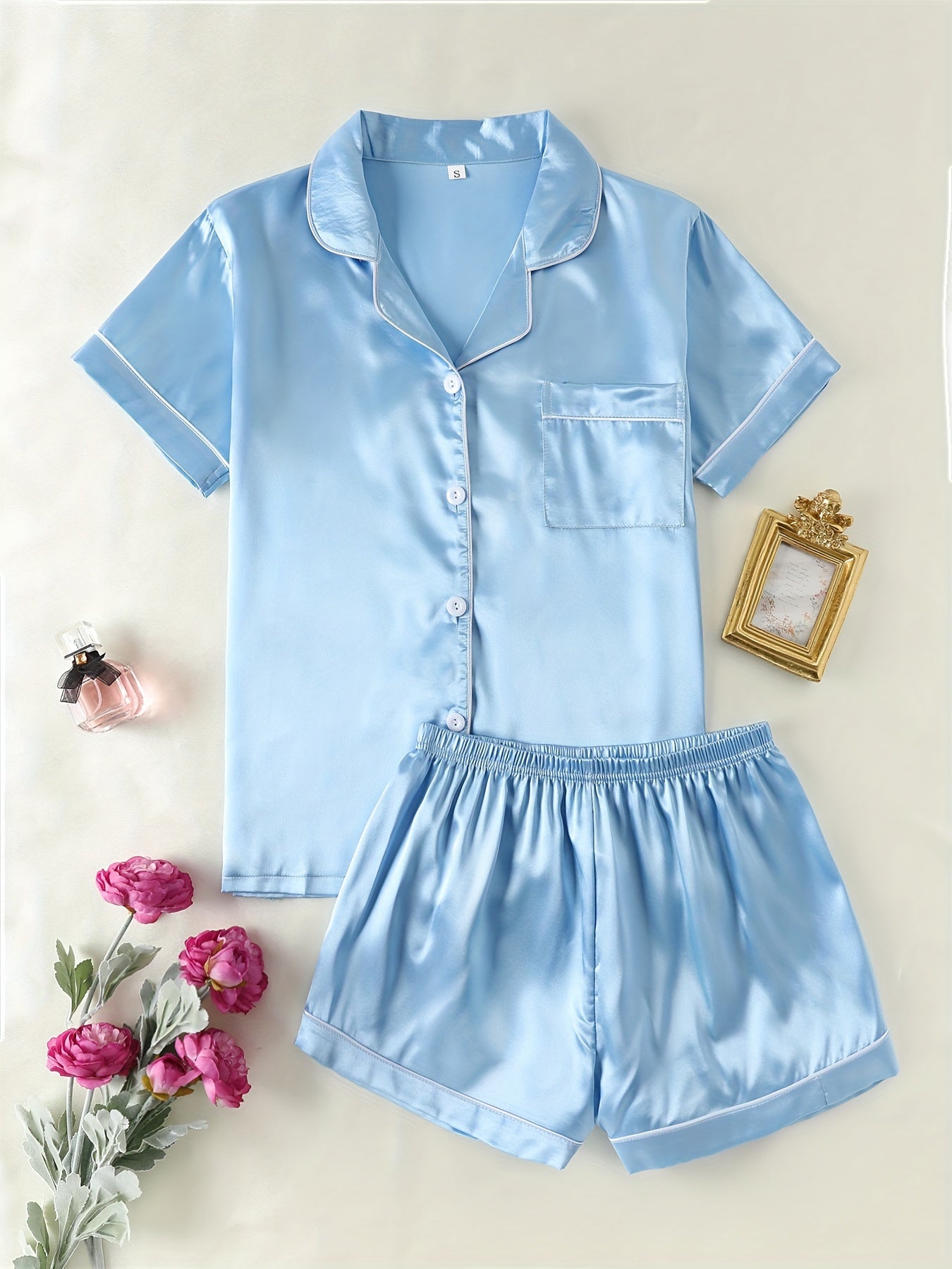 Women Satin Short Pajama Set