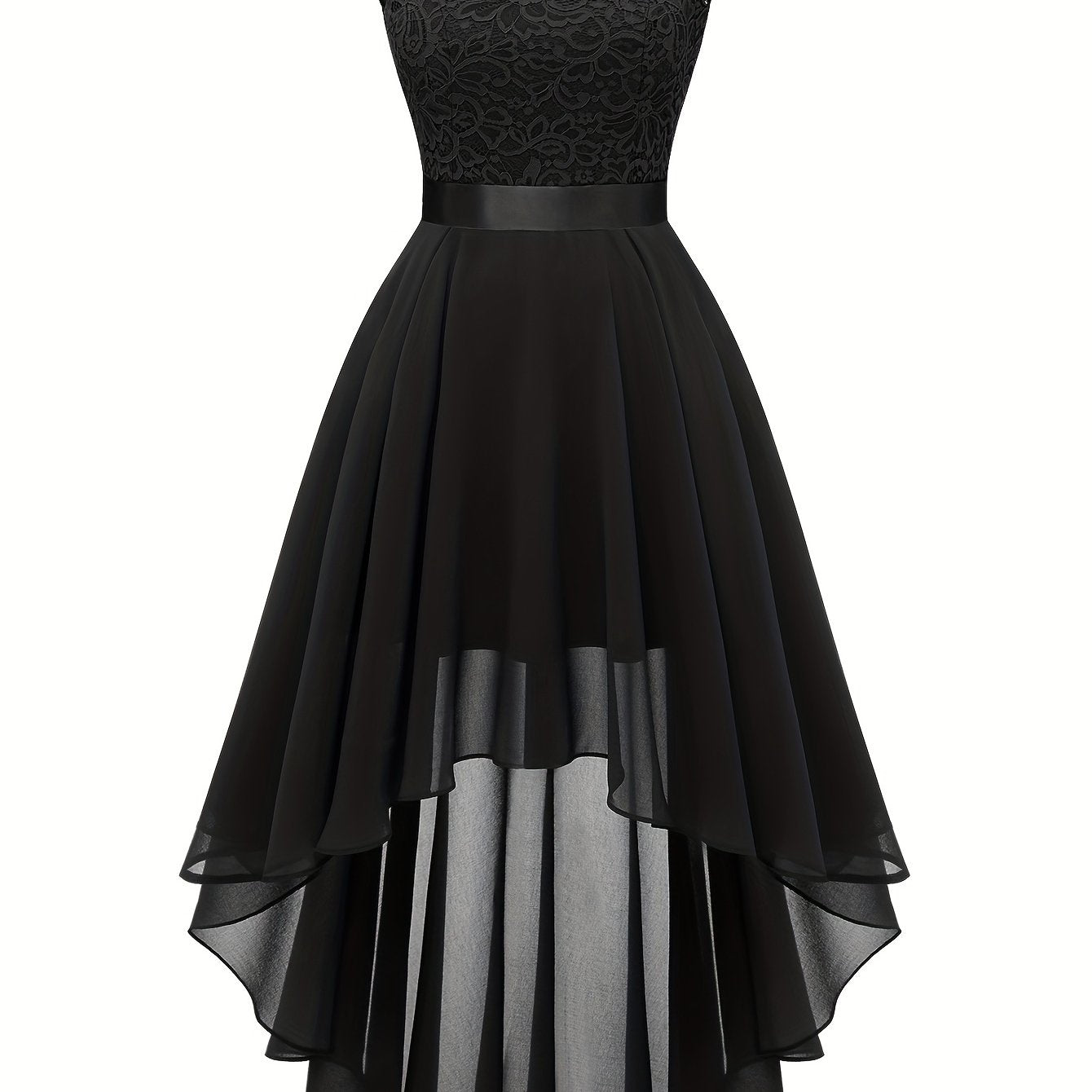 Asymmetric Lace Bow Waist Dress