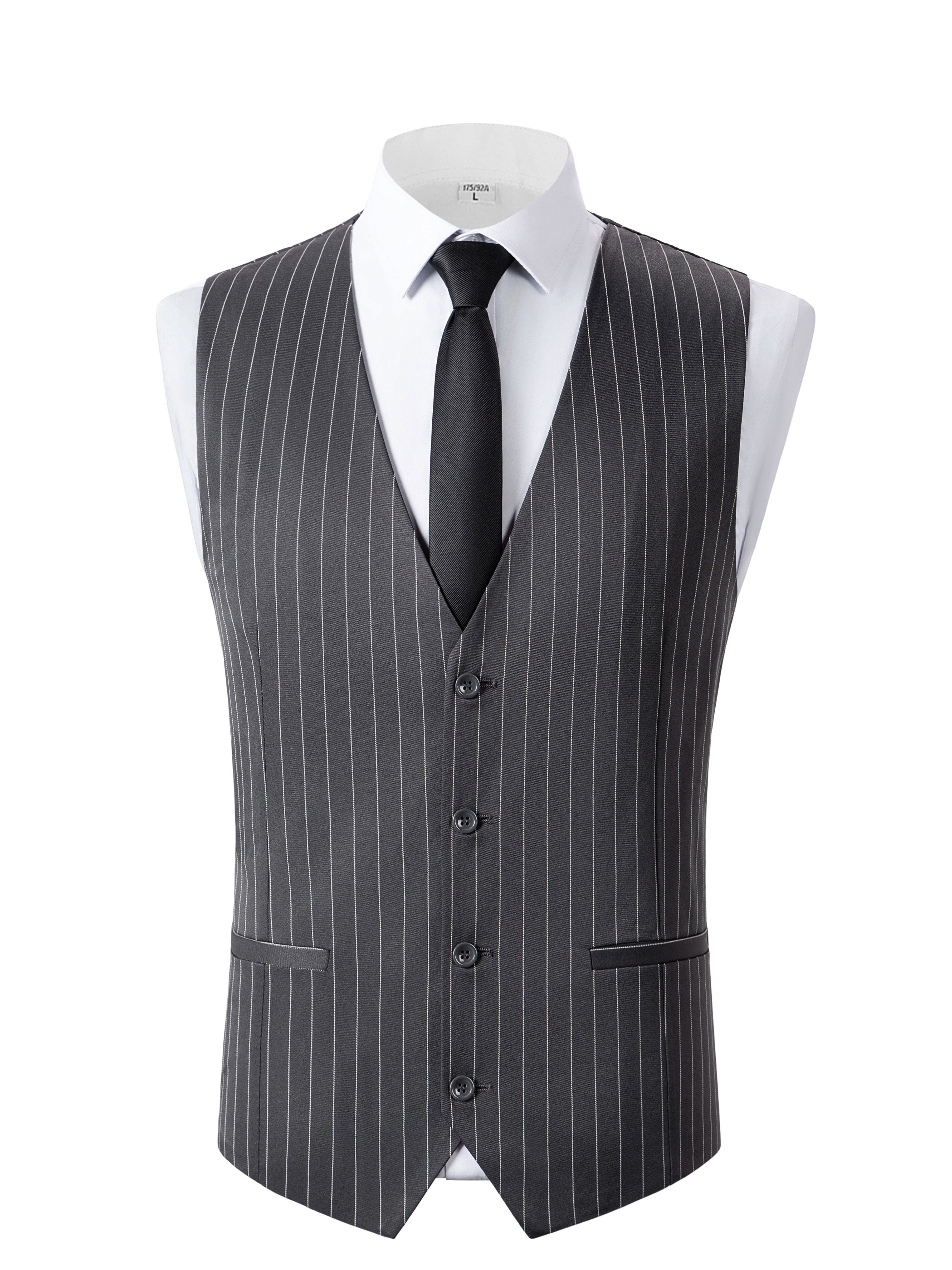 Men’s Three-Piece Vertical Stripe Suit Set