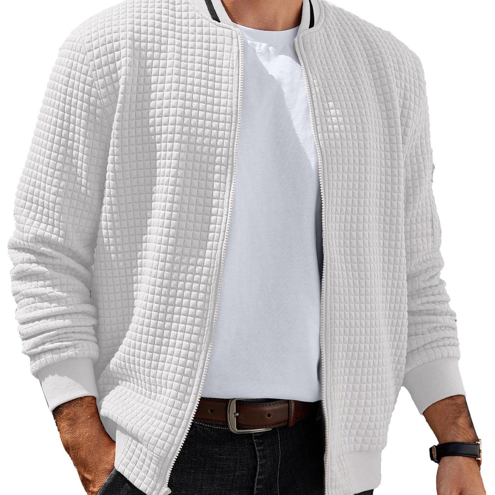 ELESOL Waffle Knit Bomber Jacket