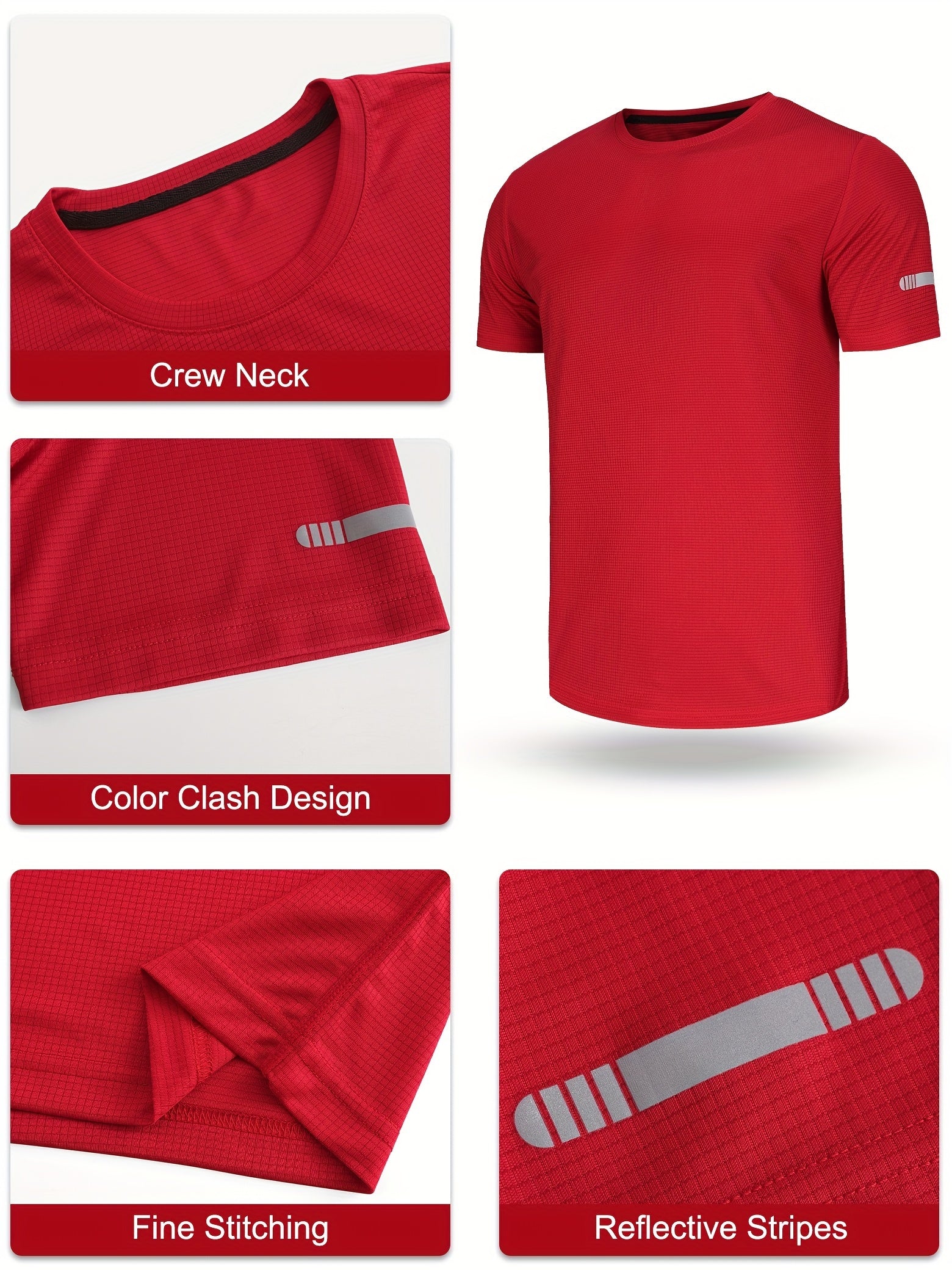 Men’s 5-Pack Athletic Breathable T-Shirts