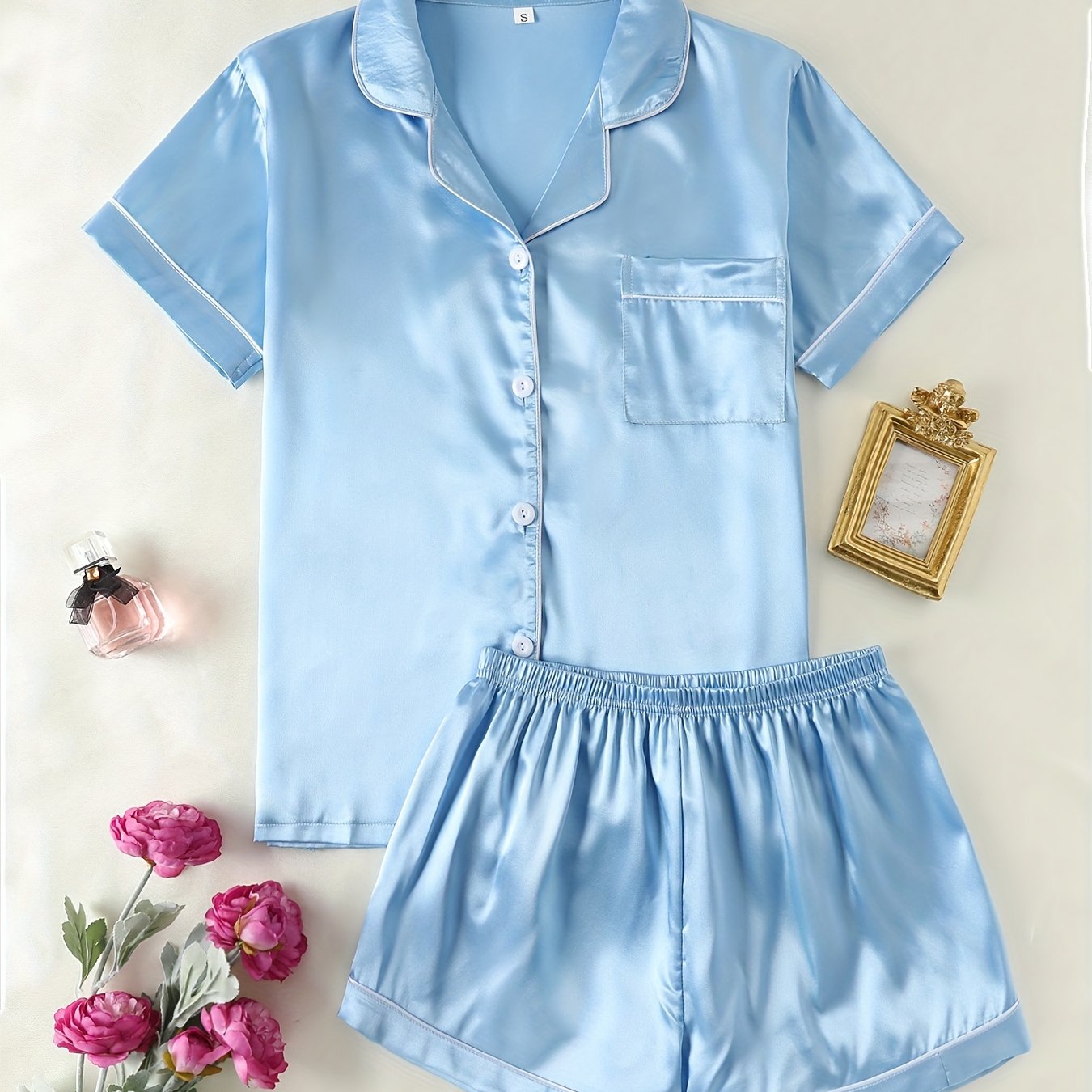 Women Satin Short Pajama Set