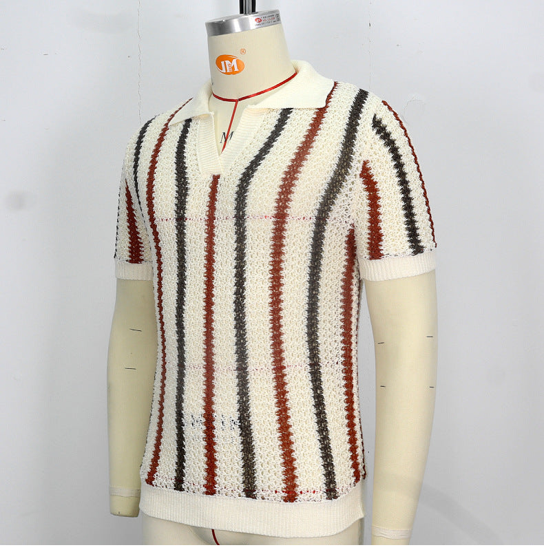 Striped Knit Polo