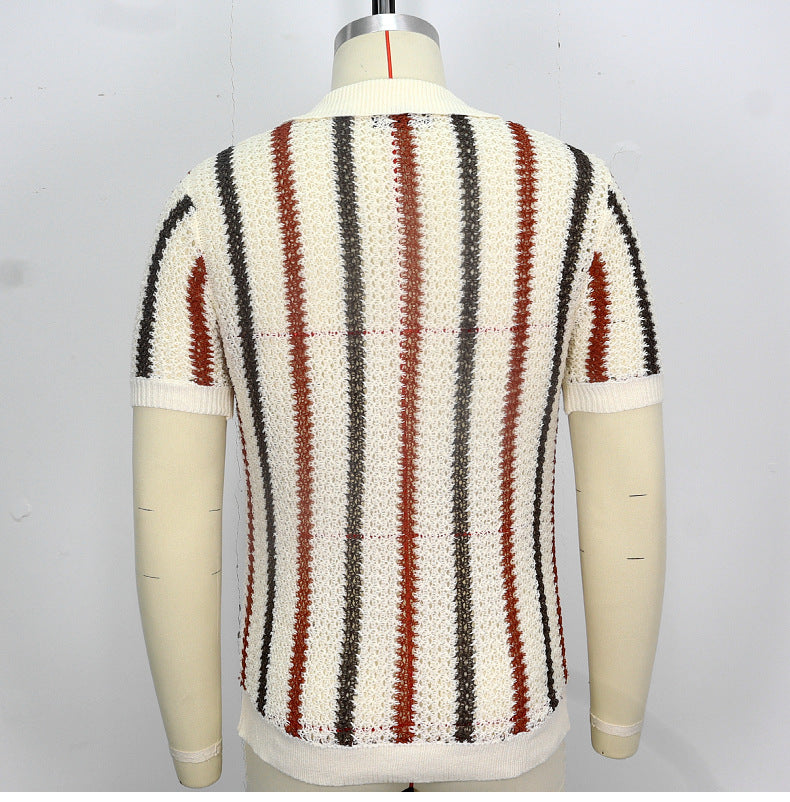 Striped Knit Polo