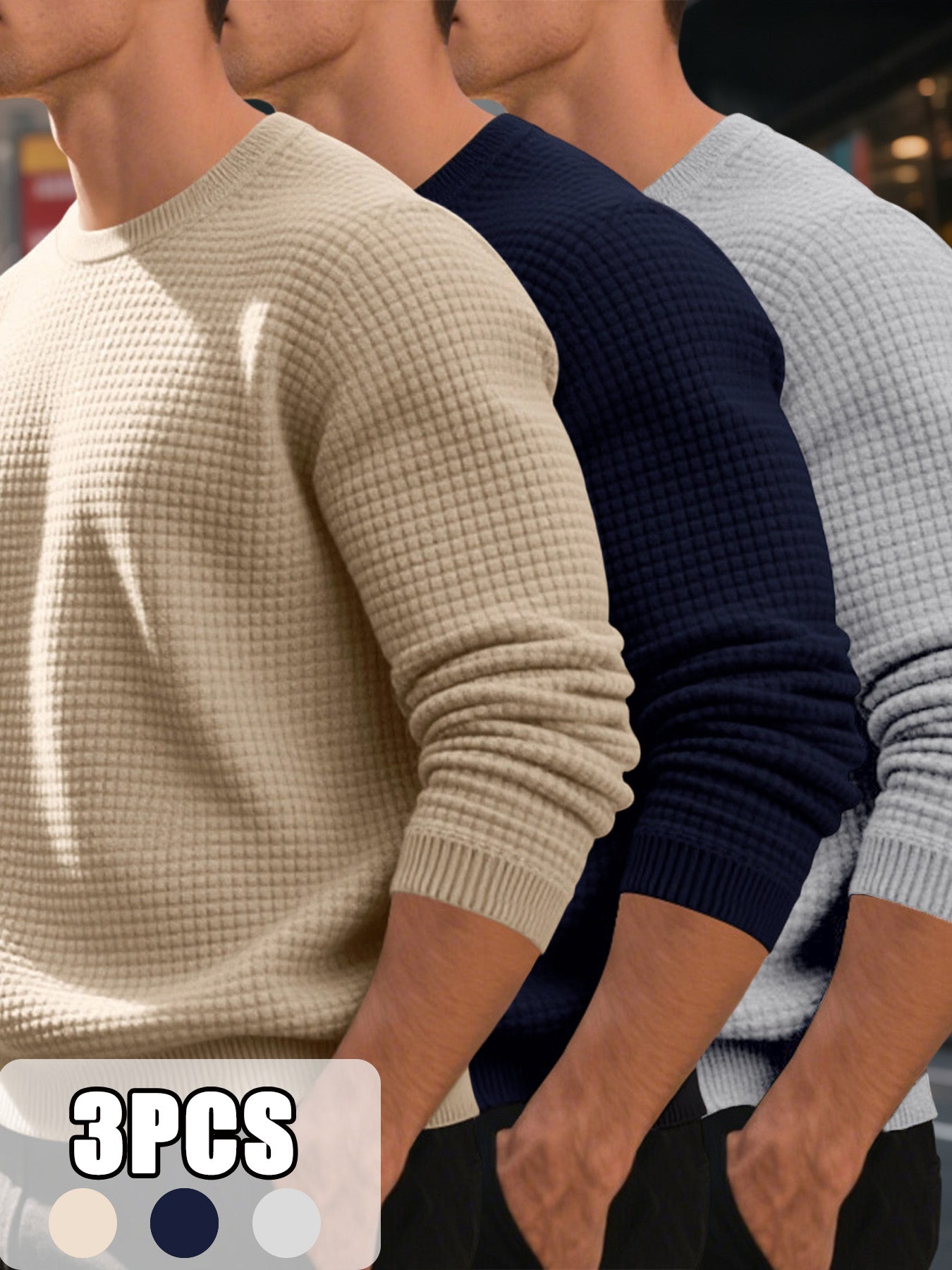 Solid Trio Knit Pullovers