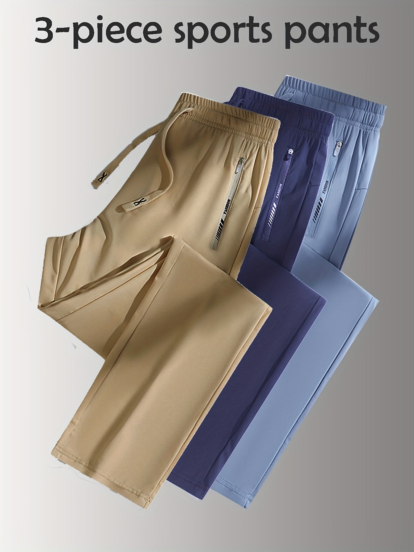 Women High-Waist Stretch Sports Pants Set (3pcs)