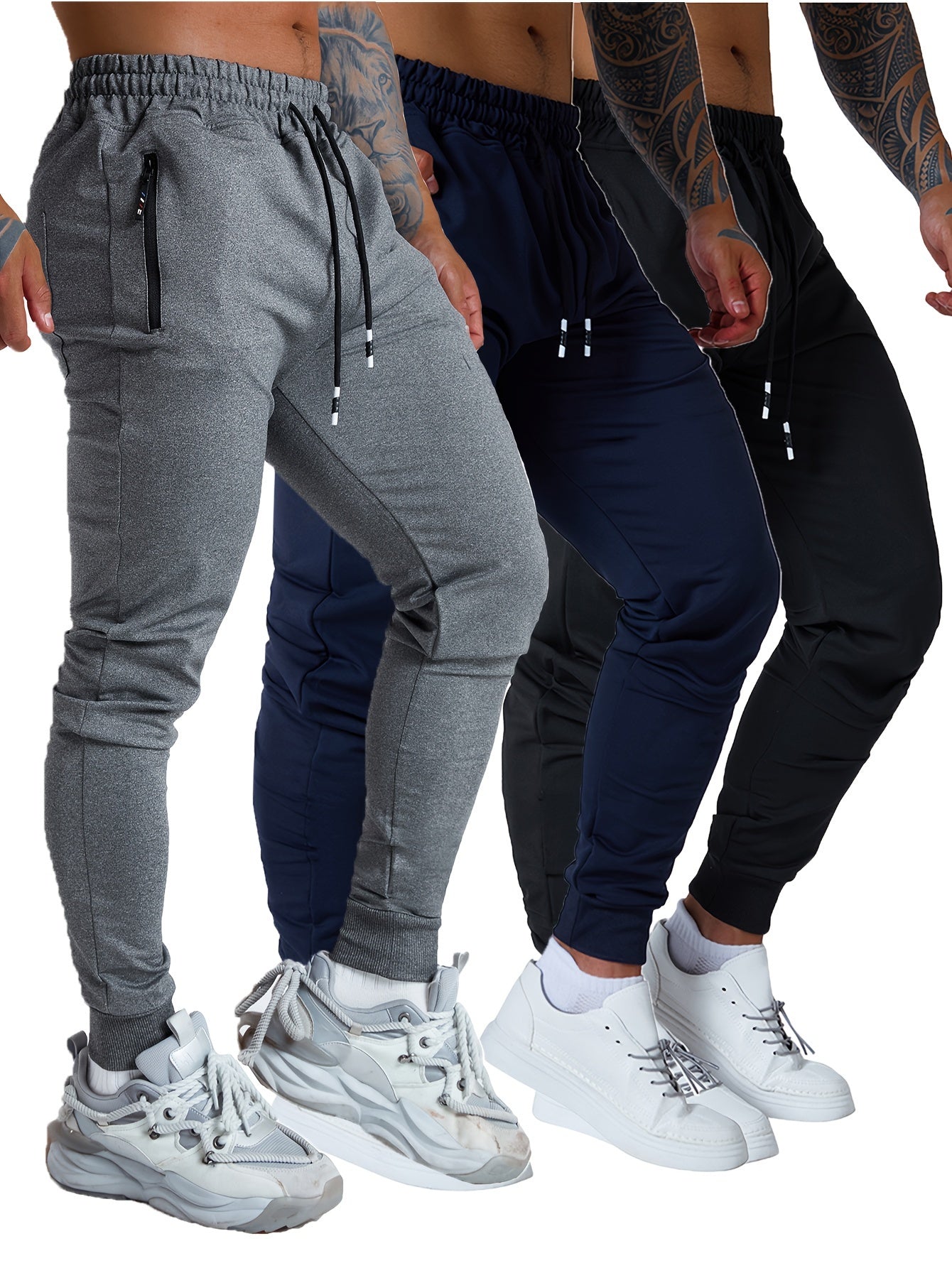 Men’s Tapered Athletic Sweatpants – 3-Piece Set