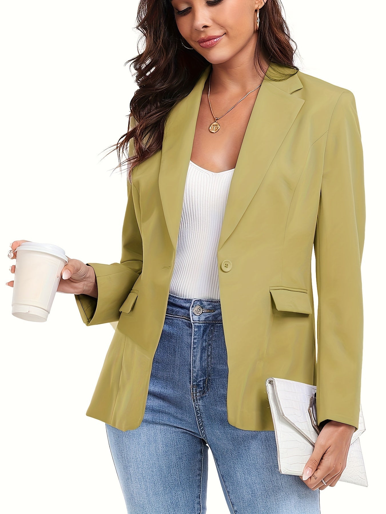 Single Button Office Work Blazer