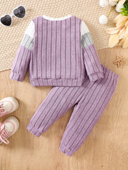 Baby Girl Color-Block Knit Two-Piece Winter Set