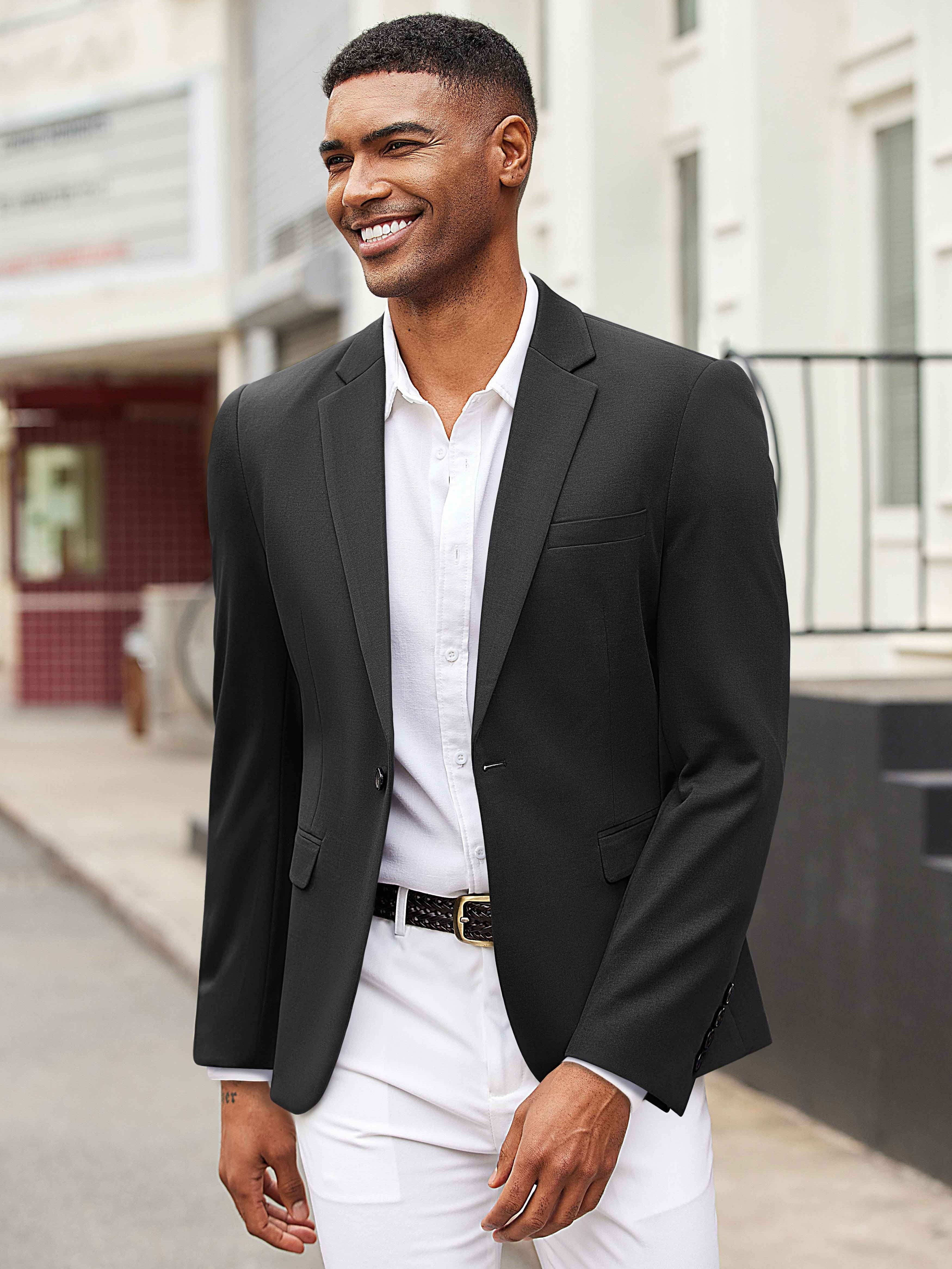 Notch Lapel Knit Blazer