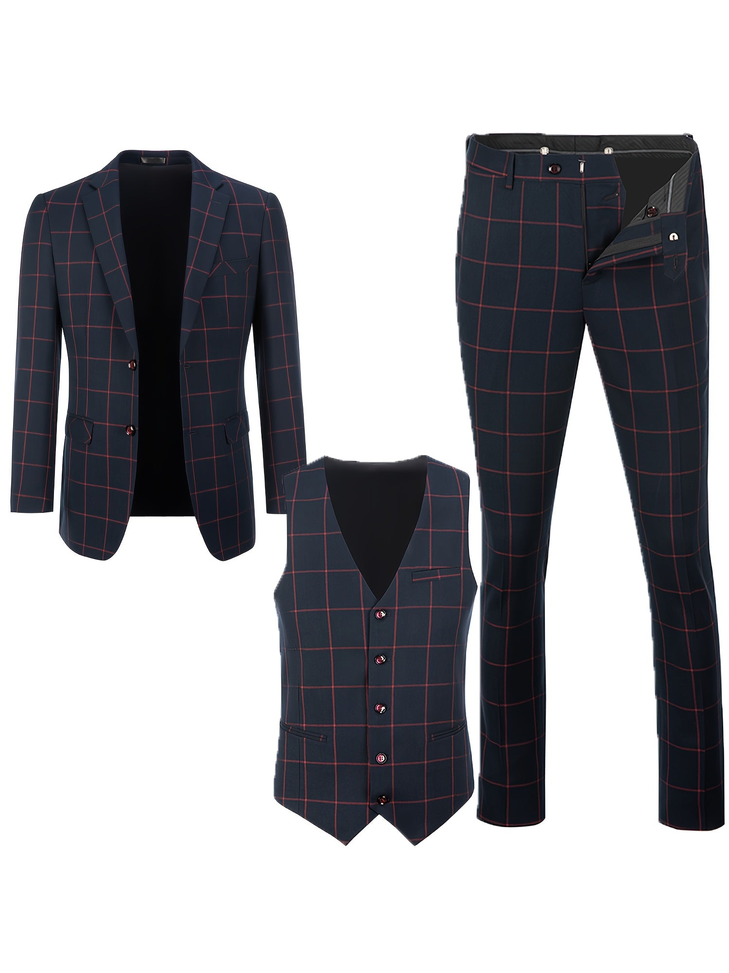 Plaid Double Trio Suit