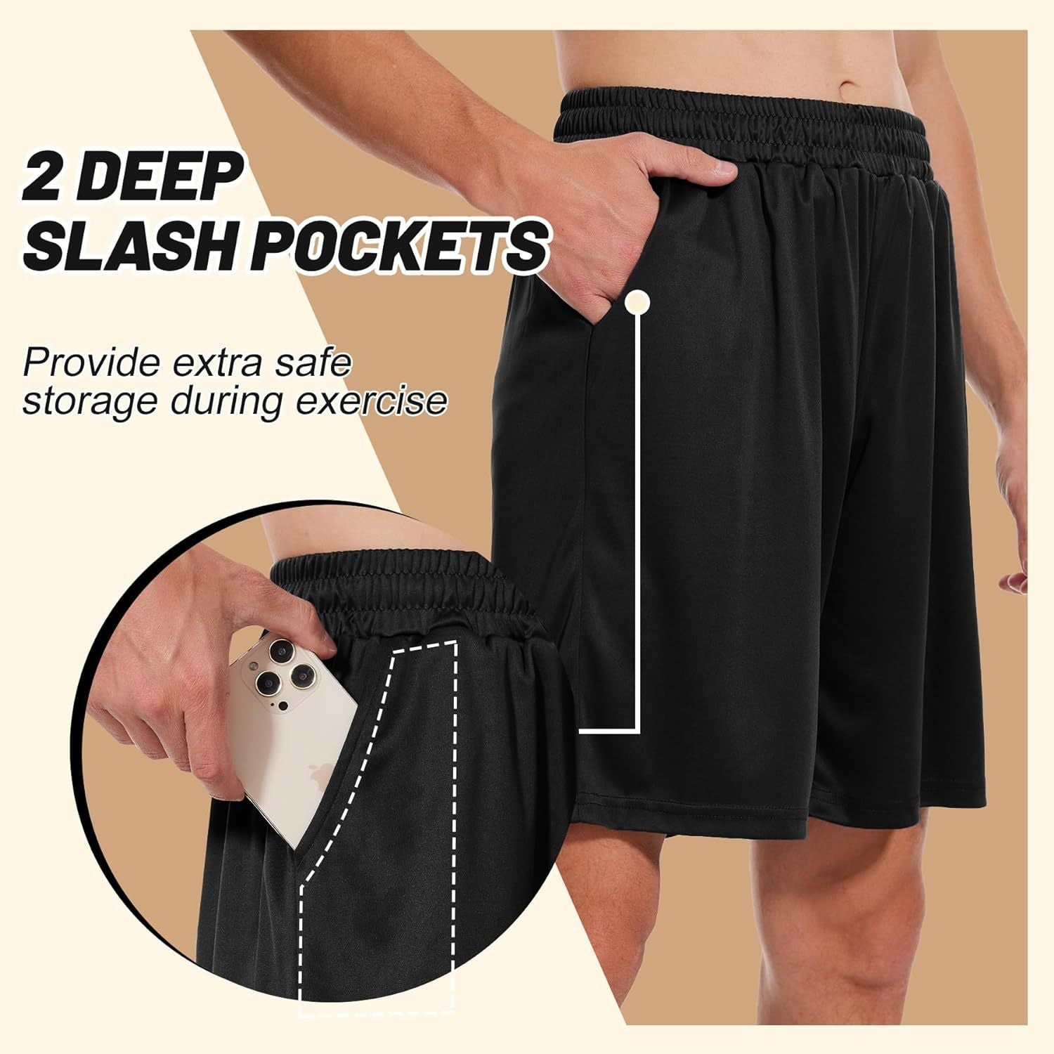 Quick Dry Athletic Pocket Shorts