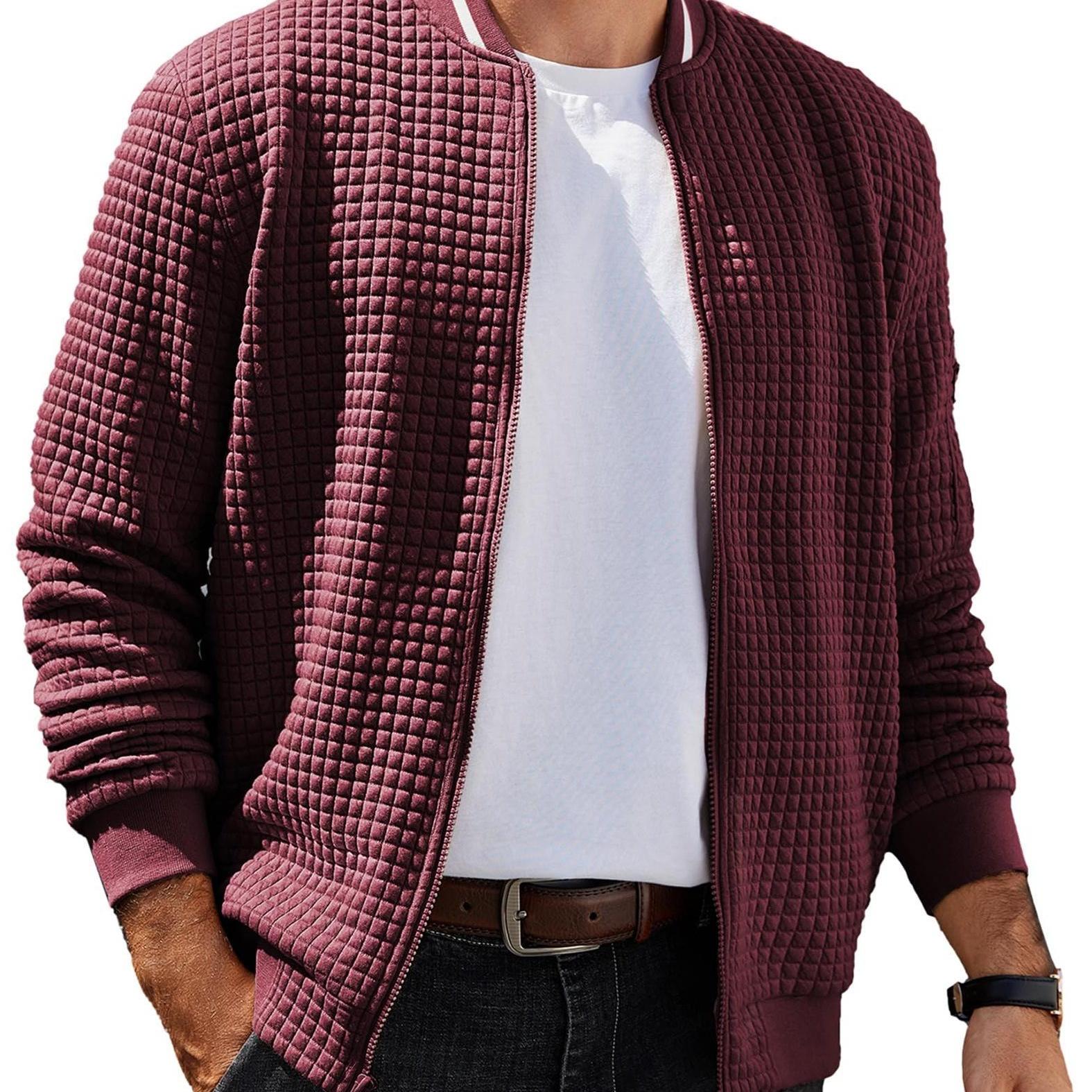 ELESOL Waffle Knit Bomber Jacket