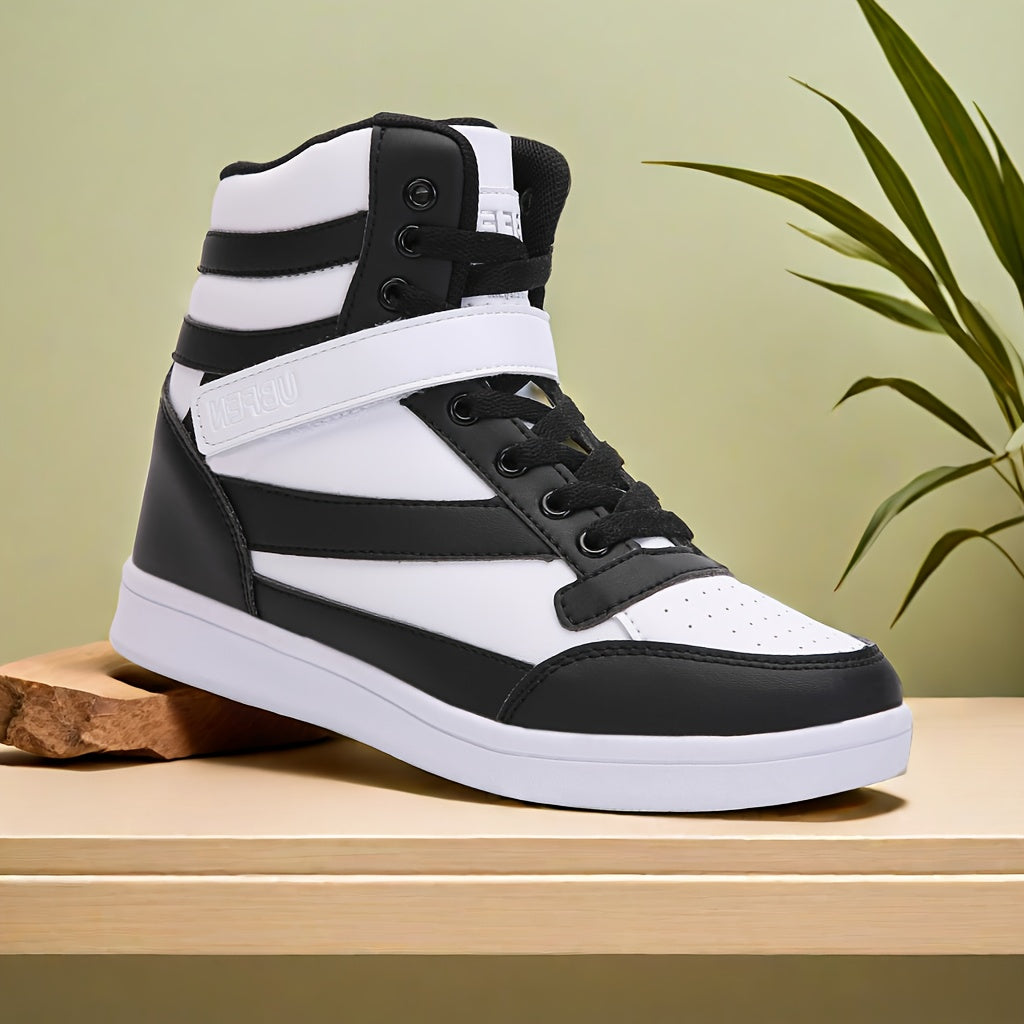 Women’s Retro High-Top Sneakers with Hidden Wedge Heel