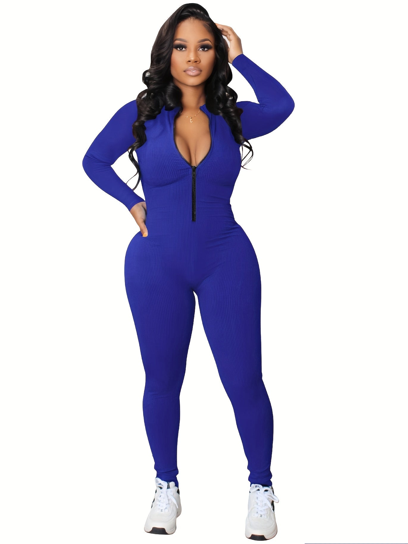 Women Zip-Front Slim Fit Jumpsuit