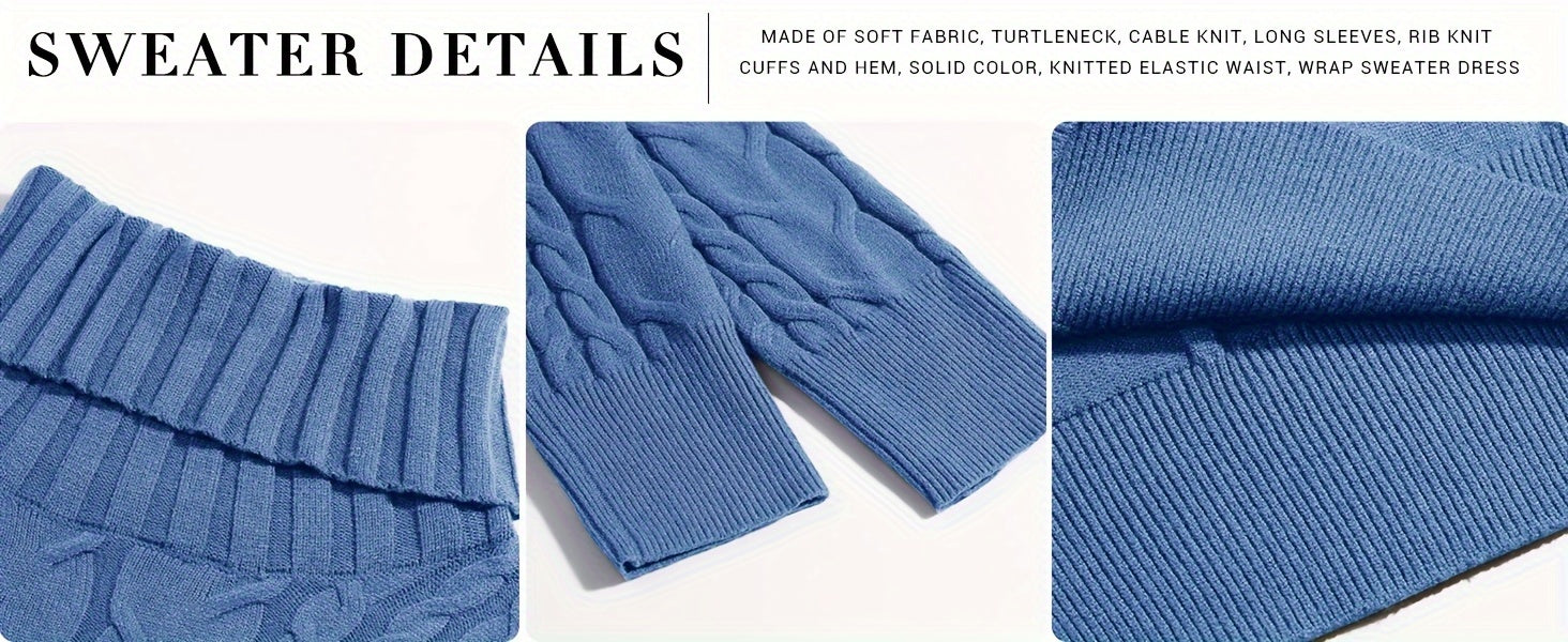 Fitted Turtleneck Knit Dress